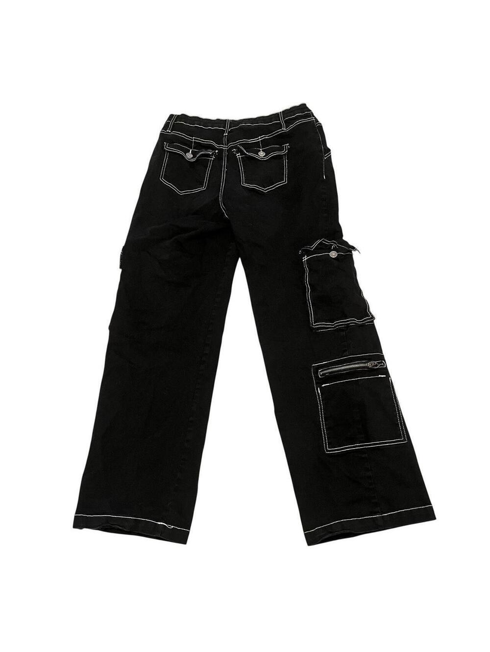 Hot Kiss Denim Mid Rise Wide Leg Cargo Pants